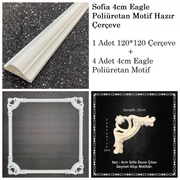 Sofia 4cm Eagle Poliüretan Hazır Duvar Çıtası Paketi 120*120cm Sofia 4cm Eagle Poliüretan Hazır Duvar Çıtası Paketi 120*120cm